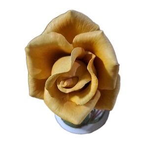Vintage Franklin Mint Porcelain Rose Bell ROSE OF GOLD Hand Painted Japan